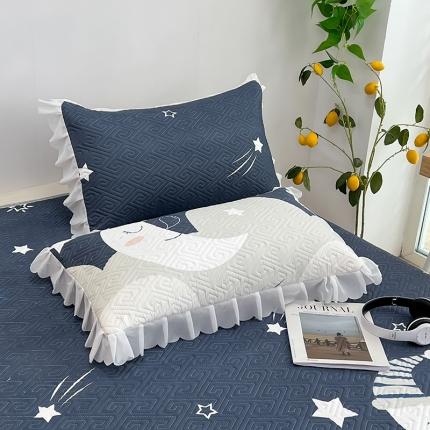 91家纺网 家纺一手货源 找家纺 总 梦舒羽2025新款夹棉花边双人枕套单人加厚短款枕芯套