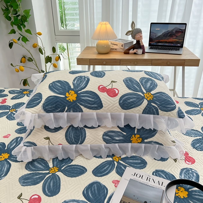 91家纺网 家纺一手货源 找家纺 总 梦舒羽2025新款夹棉花边双人枕套单人加厚短款枕芯套