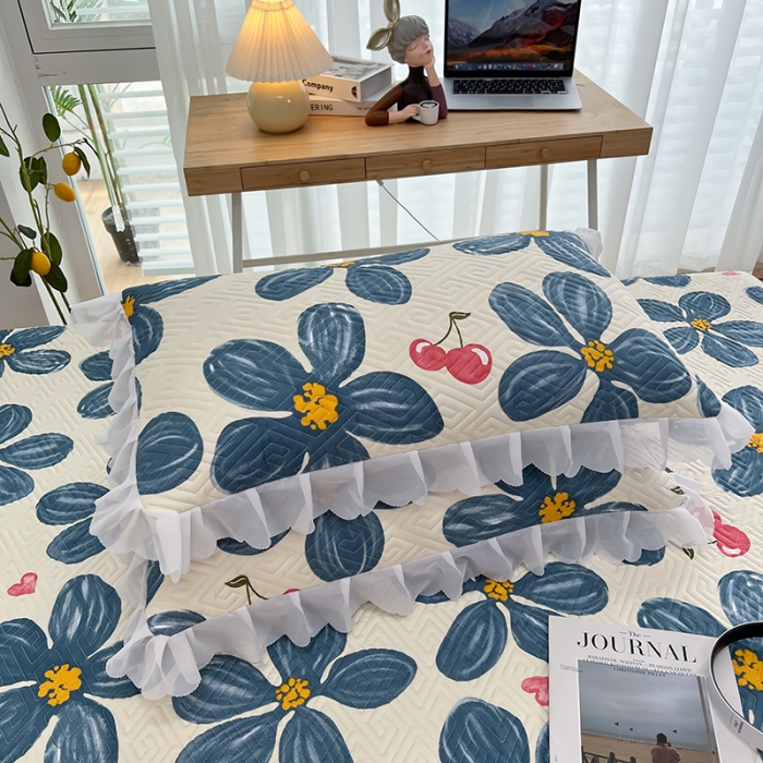 91家纺网 家纺一手货源 找家纺 总 梦舒羽2025新款夹棉花边双人枕套单人加厚短款枕芯套