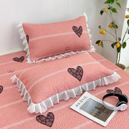 91家纺网 家纺一手货源 找家纺 梦舒羽2025新款夹棉花边双人枕套单人加厚短款枕芯套 心生活