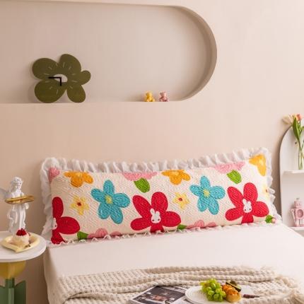 91家纺网 家纺一手货源 找家纺 总 梦舒羽2025新款夹棉花边双人枕套单人加厚长款枕芯套