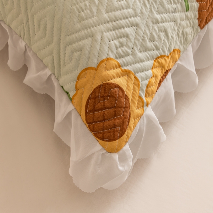 91家纺网 家纺一手货源 找家纺 总 梦舒羽2025新款夹棉花边双人枕套单人加厚长款枕芯套