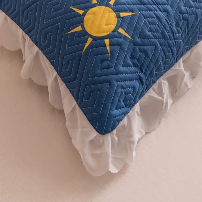 91家纺网 家纺一手货源 找家纺 梦舒羽2025新款夹棉花边双人枕套单人加厚长款枕芯套 笨蛋熊