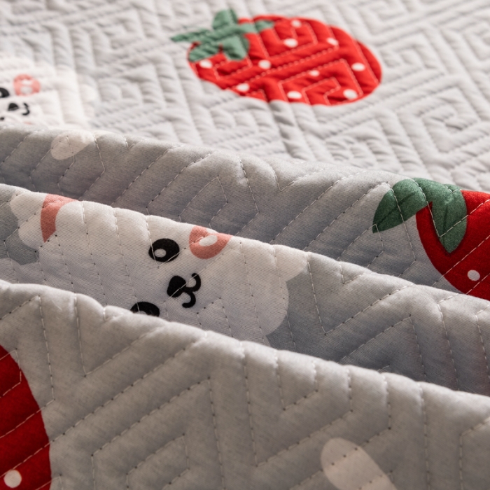 91家纺网 家纺一手货源 找家纺 梦舒羽2025新款夹棉花边双人枕套单人加厚长款枕芯套 草莓兔