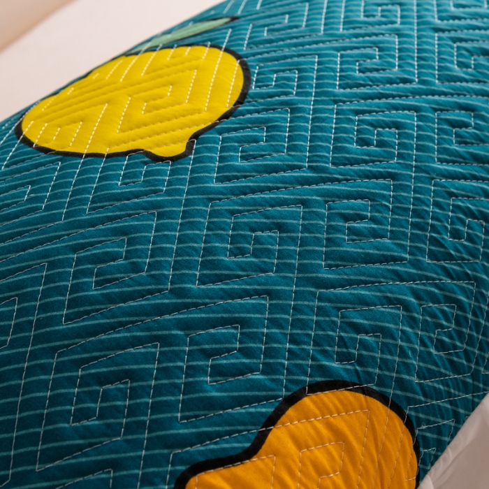 91家纺网 家纺一手货源 找家纺 梦舒羽2025新款夹棉花边双人枕套单人加厚长款枕芯套 翠绿色