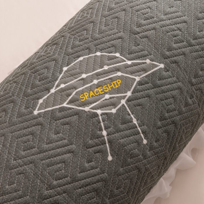 91家纺网 家纺一手货源 找家纺 梦舒羽2025新款夹棉花边双人枕套单人加厚长款枕芯套 飞船