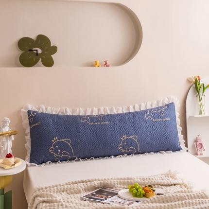 91家纺网 家纺一手货源 找家纺 梦舒羽2025新款夹棉花边双人枕套单人加厚长款枕芯套 海豚湾