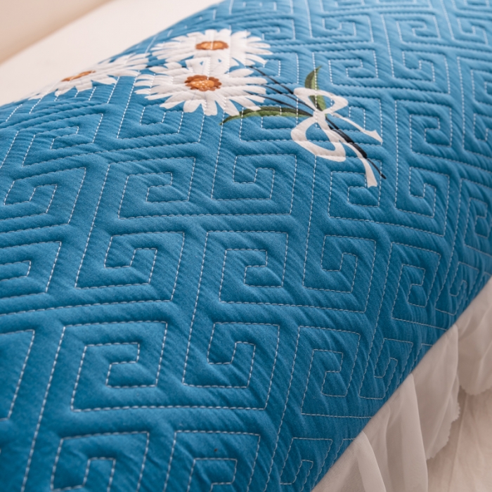 91家纺网 家纺一手货源 找家纺 梦舒羽2025新款夹棉花边双人枕套单人加厚长款枕芯套 花海