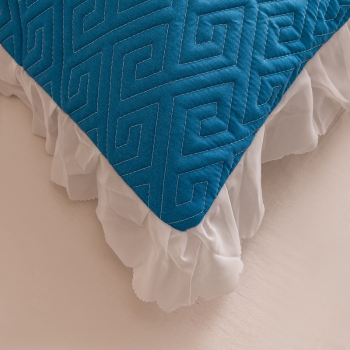 91家纺网 家纺一手货源 找家纺 梦舒羽2025新款夹棉花边双人枕套单人加厚长款枕芯套 花海