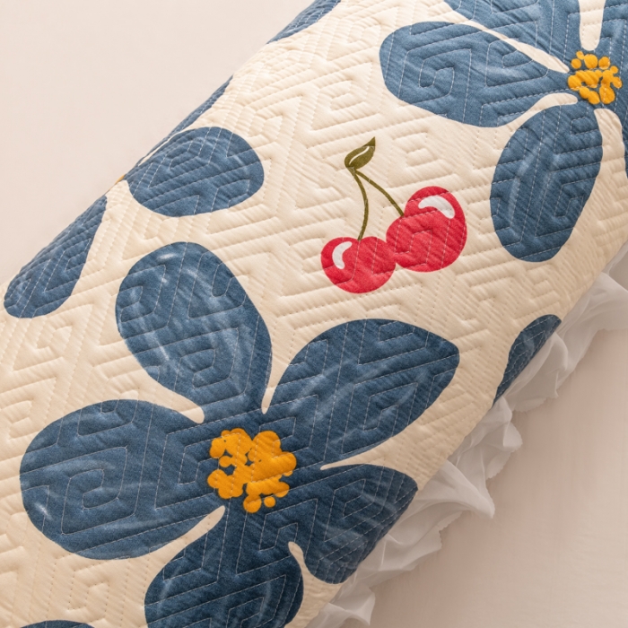 91家纺网 家纺一手货源 找家纺 梦舒羽2025新款夹棉花边双人枕套单人加厚长款枕芯套 梦露花园