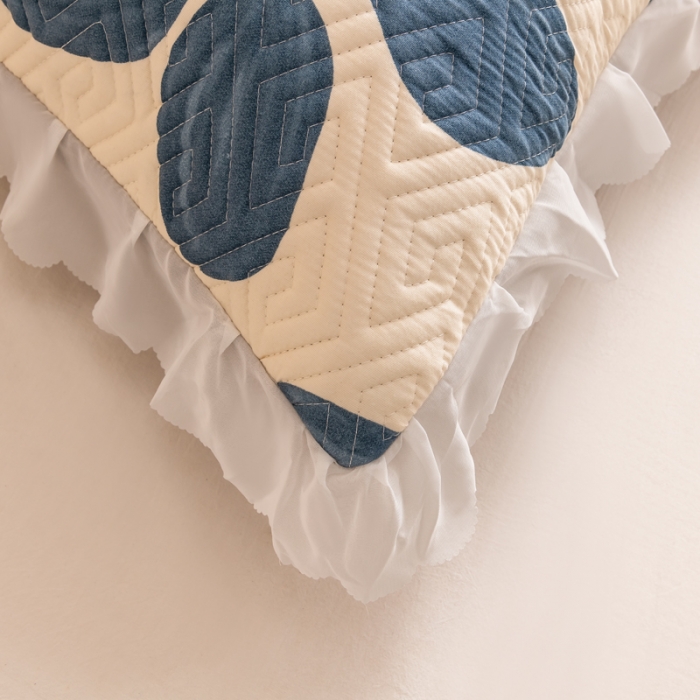 91家纺网 家纺一手货源 找家纺 梦舒羽2025新款夹棉花边双人枕套单人加厚长款枕芯套 梦露花园