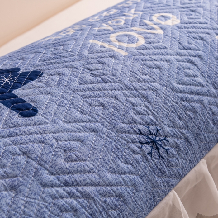 91家纺网 家纺一手货源 找家纺 梦舒羽2025新款夹棉花边双人枕套单人加厚长款枕芯套 麋鹿森林