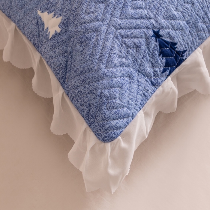 91家纺网 家纺一手货源 找家纺 梦舒羽2025新款夹棉花边双人枕套单人加厚长款枕芯套 麋鹿森林