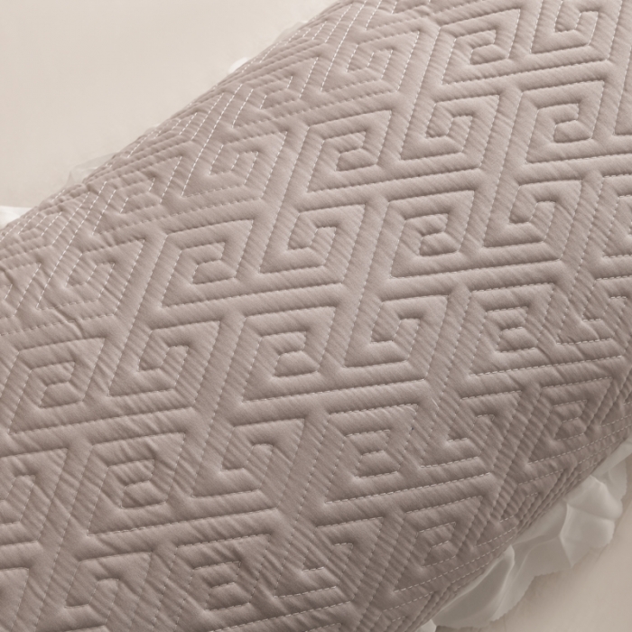 91家纺网 家纺一手货源 找家纺 梦舒羽2025新款夹棉花边双人枕套单人加厚长款枕芯套 浅灰