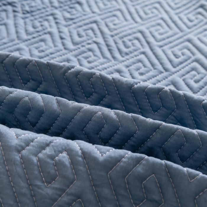 91家纺网 家纺一手货源 找家纺 梦舒羽2025新款夹棉花边双人枕套单人加厚长款枕芯套 浅蓝