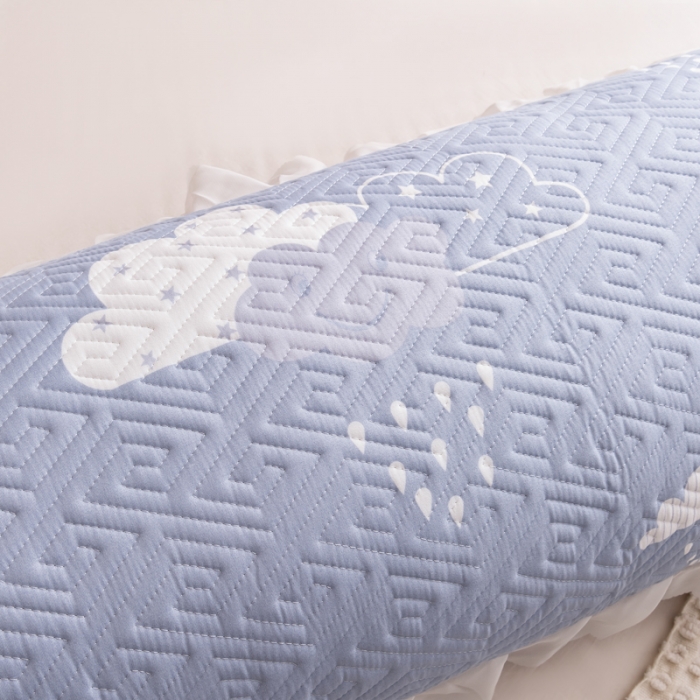 91家纺网 家纺一手货源 找家纺 梦舒羽2025新款夹棉花边双人枕套单人加厚长款枕芯套 撒娇云