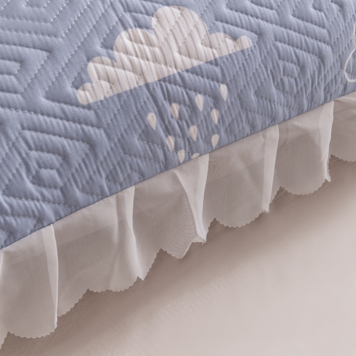 91家纺网 家纺一手货源 找家纺 梦舒羽2025新款夹棉花边双人枕套单人加厚长款枕芯套 撒娇云