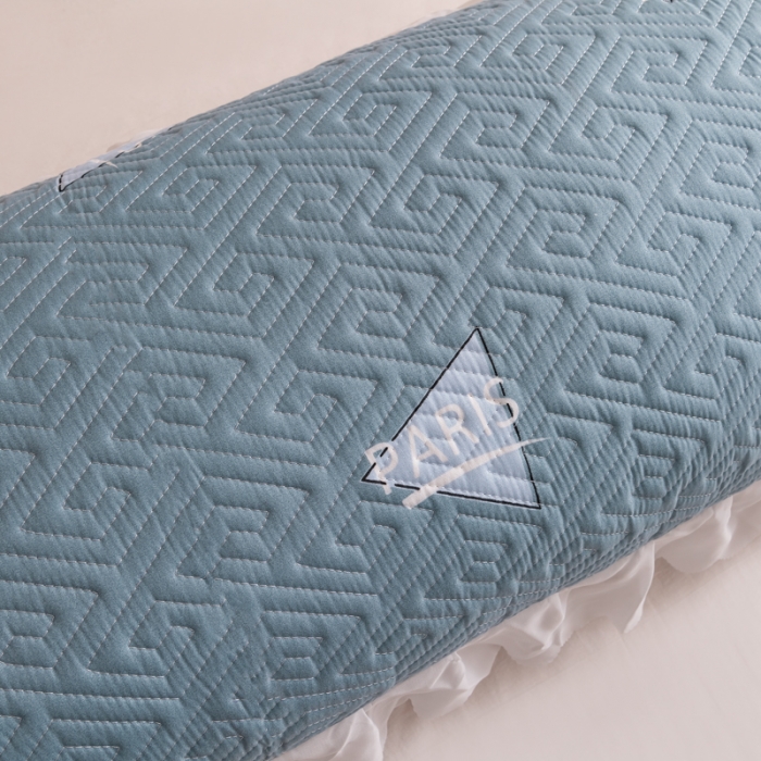 91家纺网 家纺一手货源 找家纺 梦舒羽2025新款夹棉花边双人枕套单人加厚长款枕芯套 三角星