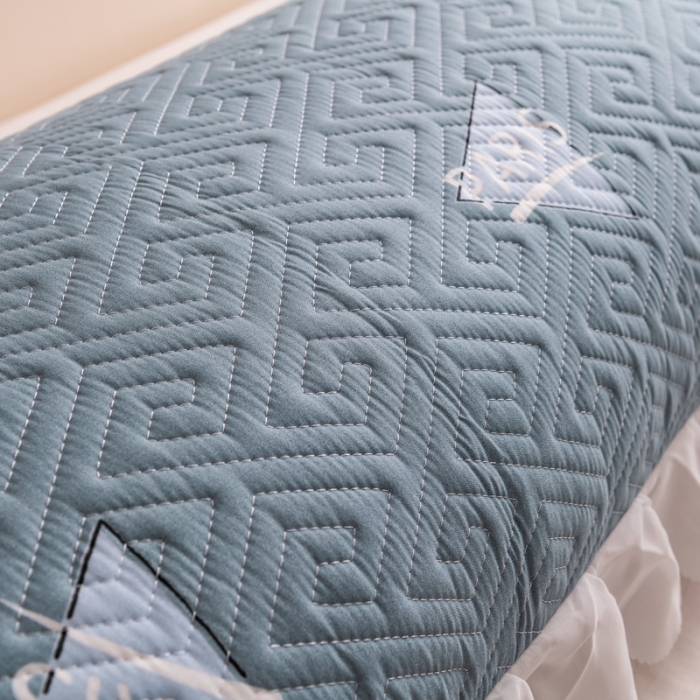 91家纺网 家纺一手货源 找家纺 梦舒羽2025新款夹棉花边双人枕套单人加厚长款枕芯套 三角星