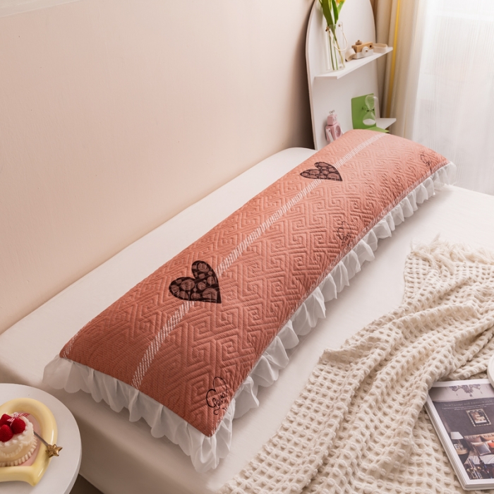 91家纺网 家纺一手货源 找家纺 梦舒羽2025新款夹棉花边双人枕套单人加厚长款枕芯套 心生活