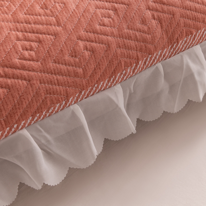 91家纺网 家纺一手货源 找家纺 梦舒羽2025新款夹棉花边双人枕套单人加厚长款枕芯套 心生活