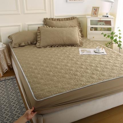 91家纺网 家纺一手货源 找家纺 源梦家纺 2025新款清新雅致A类夹棉大豆棉-床笠 新黄绿