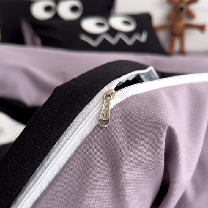 91家纺网 家纺一手货源 找家纺 曼谷 贴布绣四件套小怪兽柔软磨毛床上用品水洗棉套件 小怪兽-黑糖香芋