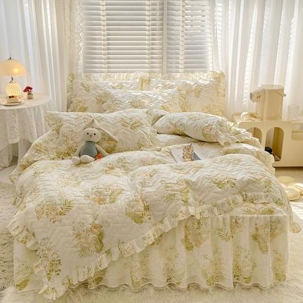 91家纺网 家纺一手货源 找家纺 （总）宜凡家纺 2023新款云朵棉床笠式床裙四件套