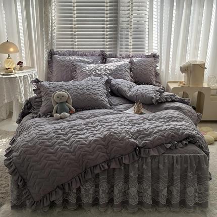 91家纺网 家纺一手货源 找家纺 （总）宜凡家纺 2023新款云朵棉床笠式床裙四件套