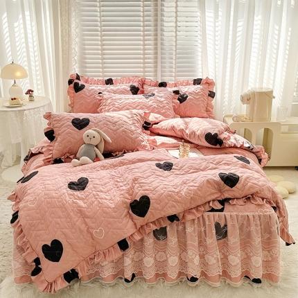 91家纺网 家纺一手货源 找家纺 （总）宜凡家纺 2023新款云朵棉床笠式床裙四件套