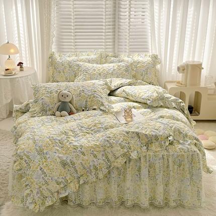 91家纺网 家纺一手货源 找家纺 （总）宜凡家纺 2023新款云朵棉床笠式床裙四件套