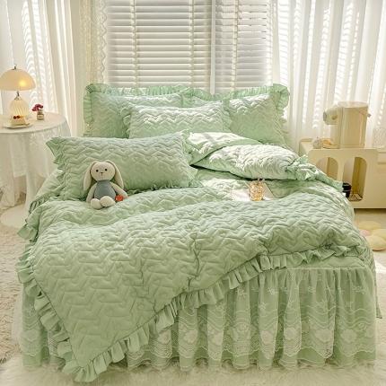 91家纺网 家纺一手货源 找家纺 （总）宜凡家纺 2023新款云朵棉床笠式床裙四件套