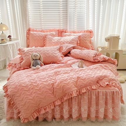 91家纺网 家纺一手货源 找家纺 （总）宜凡家纺 2023新款云朵棉床笠式床裙四件套