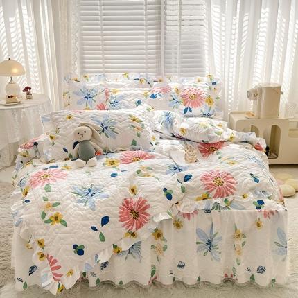 91家纺网 家纺一手货源 找家纺 （总）宜凡家纺 2023新款云朵棉床笠式床裙四件套