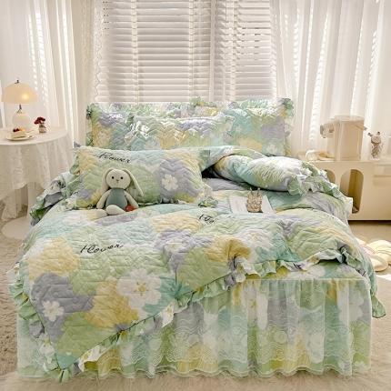 91家纺网 家纺一手货源 找家纺 （总）宜凡家纺 2023新款云朵棉床笠式床裙四件套