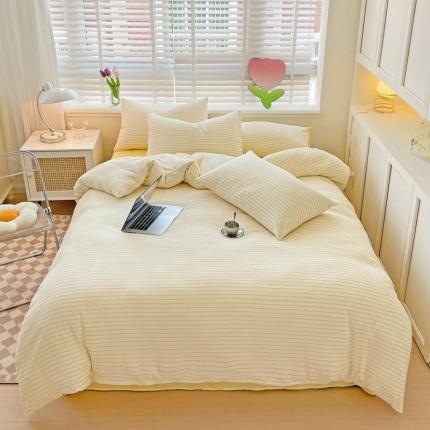 91家纺网 家纺一手货源 找家纺 （总）新款直播爆款无印风双层纱棉麻水洗棉麻四件套