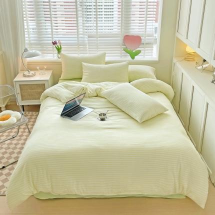 91家纺网 家纺一手货源 找家纺 （总）新款直播爆款无印风双层纱棉麻水洗棉麻四件套