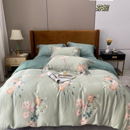 91家纺网 家纺一手货源 找家纺 顾家家居 2023新款80兰精天丝四件套 芬妮