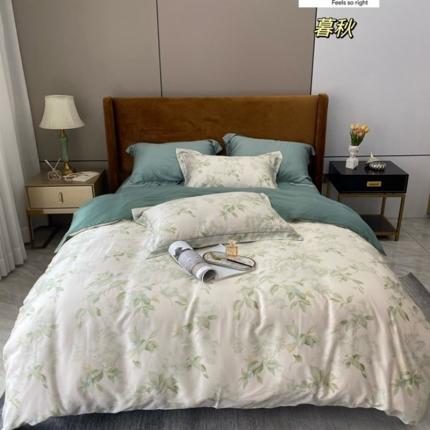 91家纺网 家纺一手货源 找家纺 顾家家居 2023新款80兰精天丝四件套 暮秋