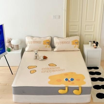 91家纺网 家纺一手货源 找家纺 （总）觅糖 2023新款卡通异形印花冰藤凉席床笠款