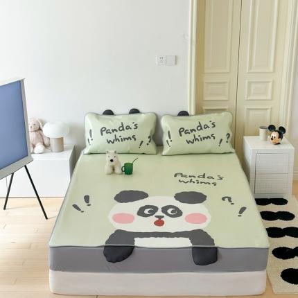 91家纺网 家纺一手货源 找家纺 （总）觅糖 2023新款卡通异形印花冰藤凉席床笠款