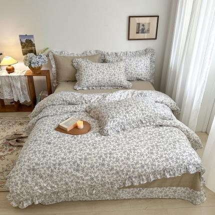 91家纺网 家纺一手货源 找家纺 （总）棉生活 2025新款洛丽塔花边款全棉四件套