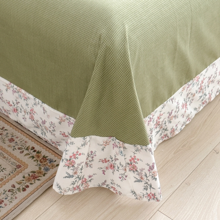 91家纺网 家纺一手货源 找家纺 棉生活 2025新款洛丽塔花边款全棉四件套 典雅花开