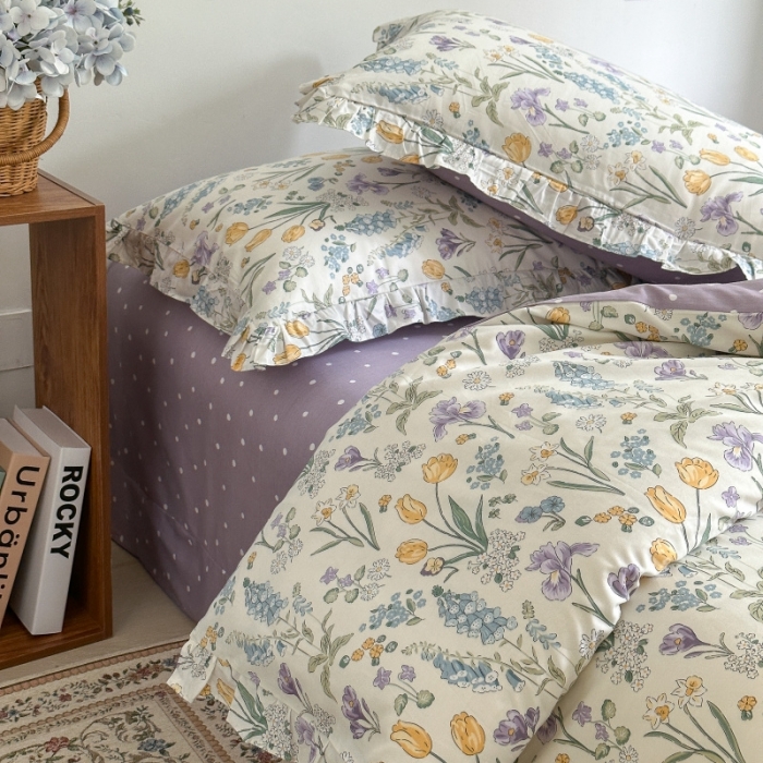 91家纺网 家纺一手货源 找家纺 棉生活 2025新款洛丽塔花边款全棉四件套 蕊珠