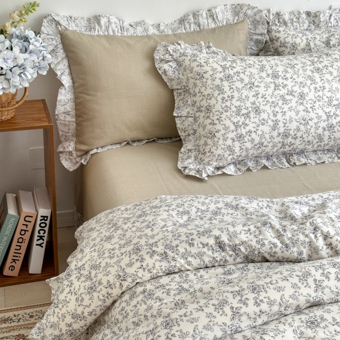 91家纺网 家纺一手货源 找家纺 棉生活 2025新款洛丽塔花边款全棉四件套 天意美