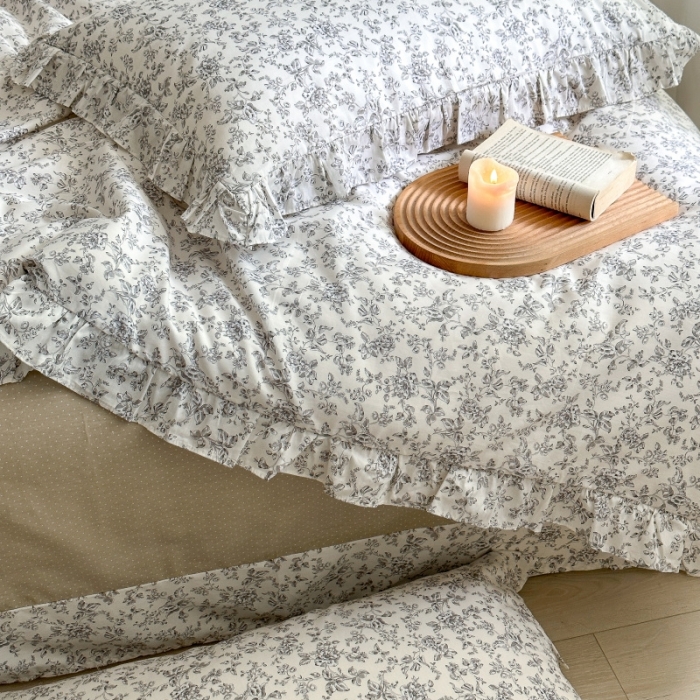 91家纺网 家纺一手货源 找家纺 棉生活 2025新款洛丽塔花边款全棉四件套 天意美