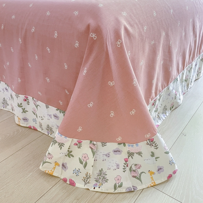 91家纺网 家纺一手货源 找家纺 棉生活 2025新款洛丽塔花边款全棉四件套 又见花开