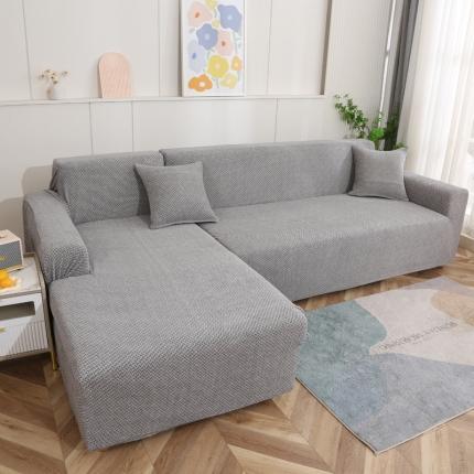 91家纺网 家纺一手货源 找家纺 兴妮雅家纺 2023新款雪尼尔贵妃全包沙发笠弹力全包冬季加厚沙发坐垫套 浅灰