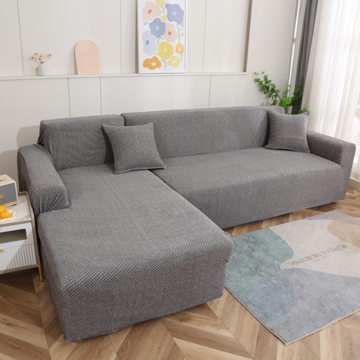 91家纺网 家纺一手货源 找家纺 兴妮雅家纺 2023新款雪尼尔贵妃全包沙发笠弹力全包冬季加厚沙发坐垫套 深灰