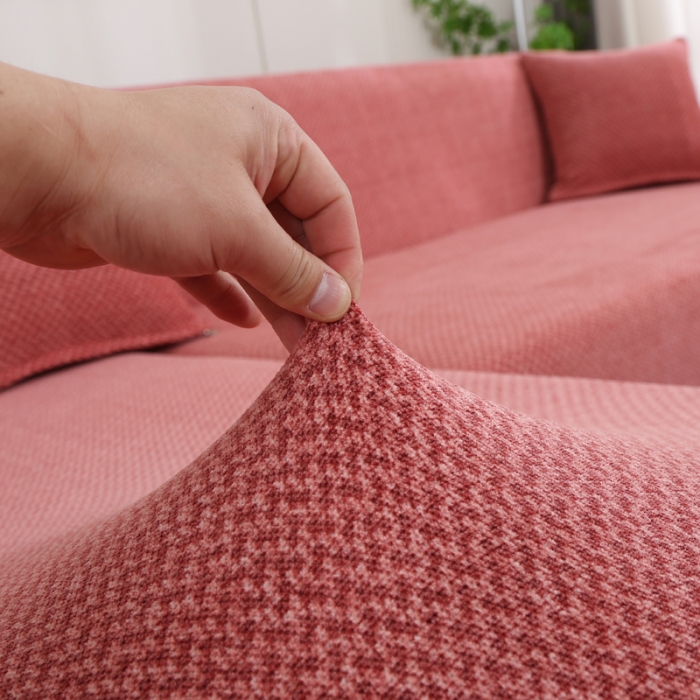 91家纺网 家纺一手货源 找家纺 兴妮雅家纺 2023新款雪尼尔贵妃全包沙发笠弹力全包冬季加厚沙发坐垫套 砖红